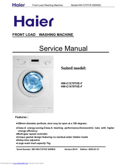 Haier Washer Service Manual 58