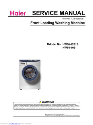 Haier Washer Service Manual 62