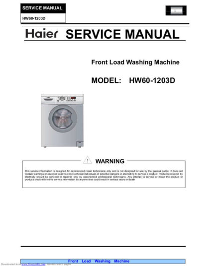 Haier Washer Service Manual 63