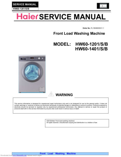 Haier Washer Service Manual 64