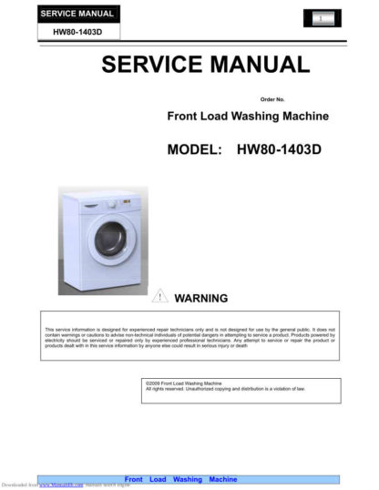 Haier Washer Service Manual 65