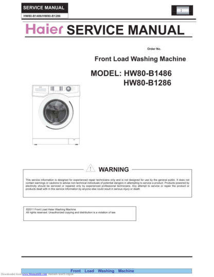 Haier Washer Service Manual 66