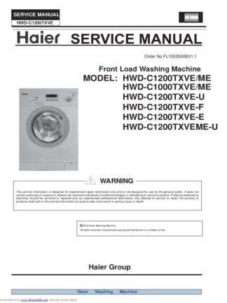 Haier Washer Service Manual 67