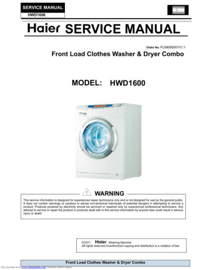 Haier Washer Service Manual 68