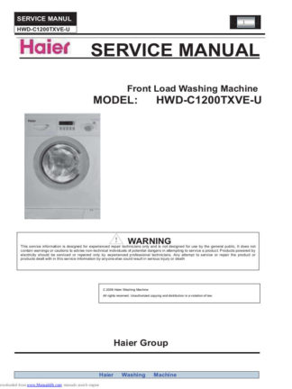 Haier Washer Service Manual 70