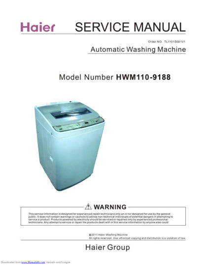 Haier Washer Service Manual 71