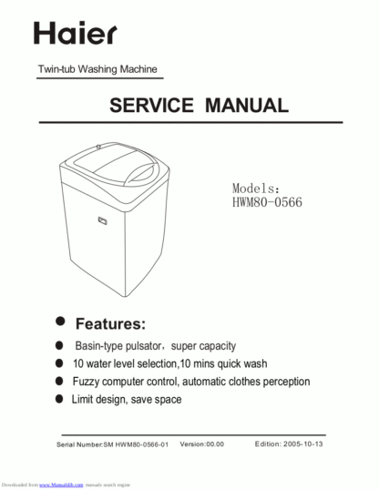 Haier Washer Service Manual 72