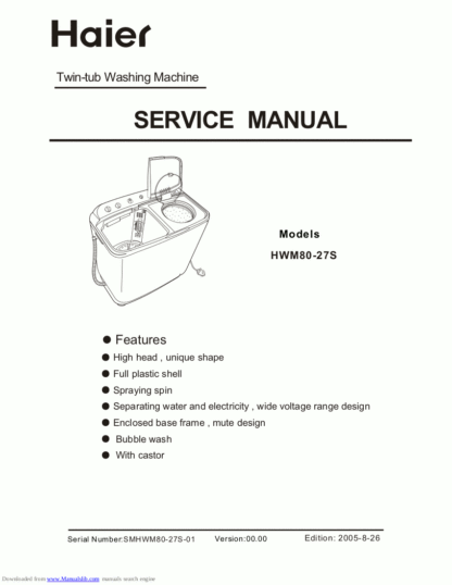 Haier Washer Service Manual 74