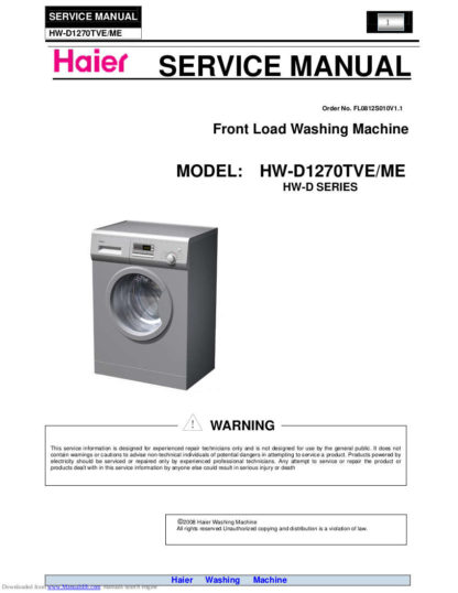 Haier Washer Service Manual 75