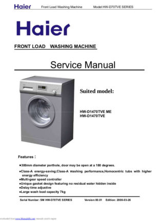 Haier Washer Service Manual 76