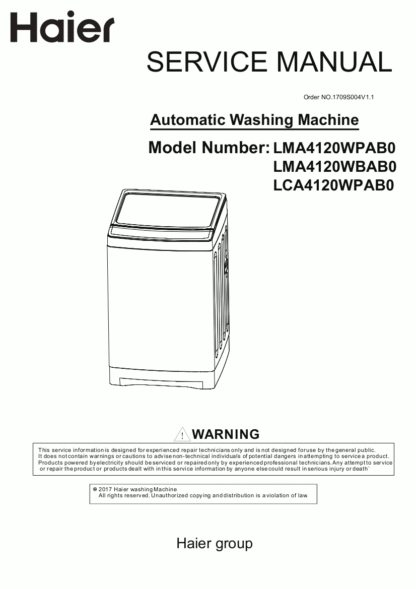 Haier Washer Service Manual 77