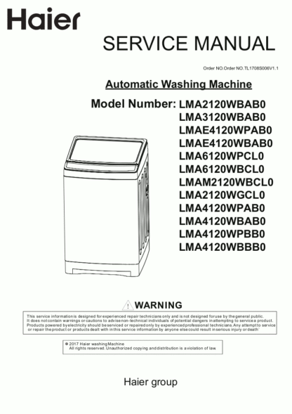 Haier Washer Service Manual 79