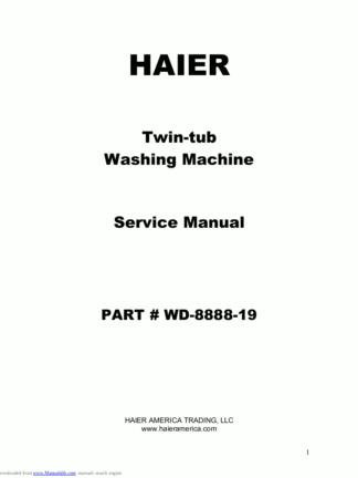 Haier Washer Service Manual 81