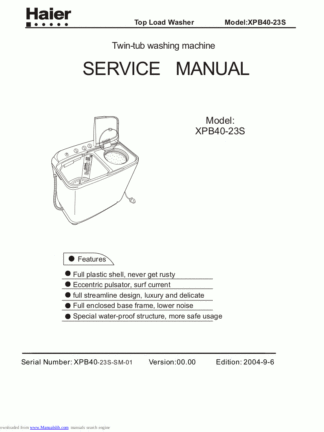 Haier Washer Service Manual 84