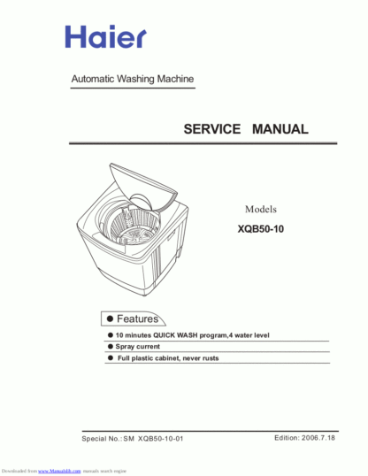 Haier Washer Service Manual 85
