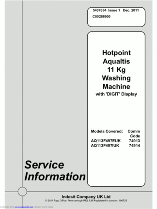 Hotpoint Washer Service Manual 02