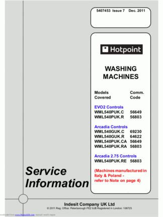 Hotpoint Washer Service Manual 03