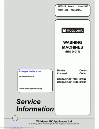 Hotpoint Washer Service Manual 04