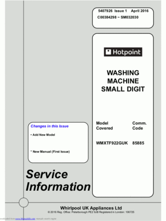 Hotpoint Washer Service Manual 05