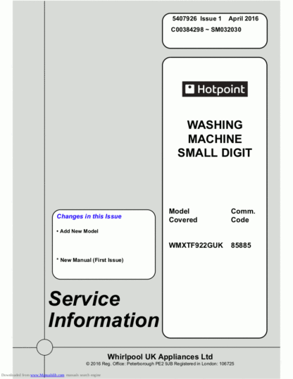 Hotpoint Washer Service Manual 05