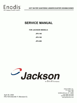 Jackson Dishwasher Service Manual 01