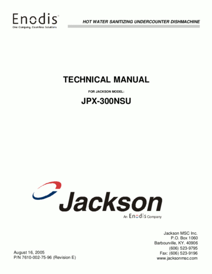 Jackson Dishwasher Service Manual 03