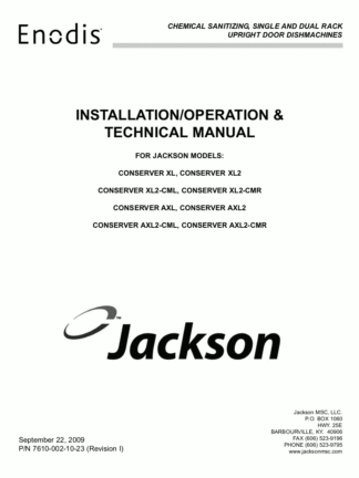 Jackson Dishwasher Service Manual 05