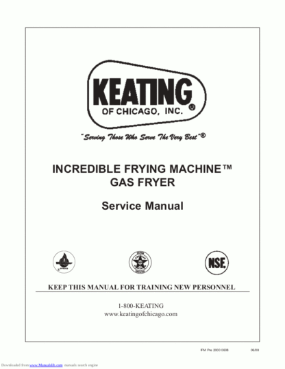 Keating Food Warmer Service Manual 08