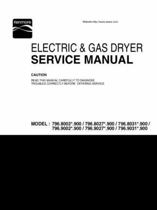 Kenmore Dryer Service Manual 01