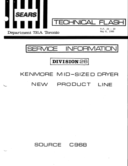 Kenmore Dryer Service Manual 02