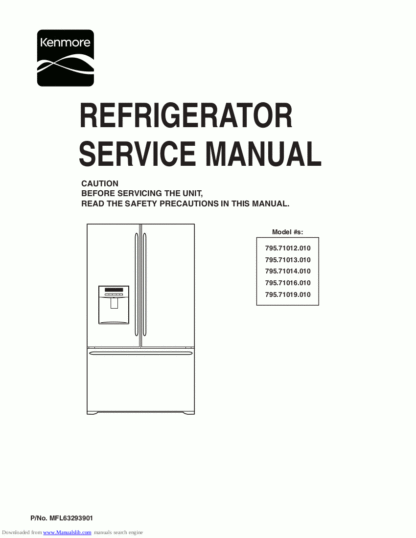 Kenmore Refrigerator Service Manual 19