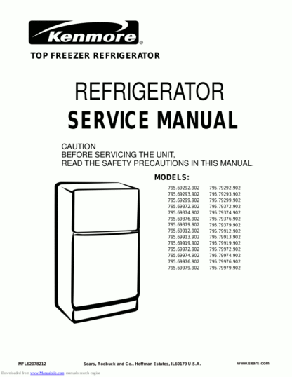 Kenmore Refrigerator Service Manual 20
