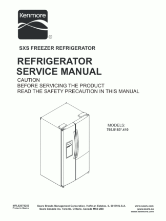 Kenmore Refrigerator Service Manual 26