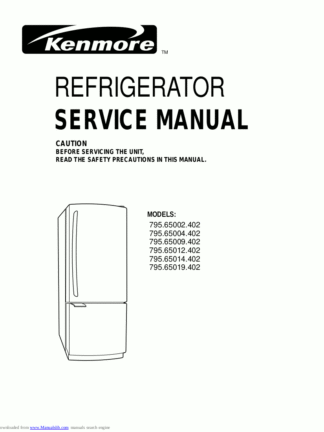 Kenmore Refrigerator Service Manual 28