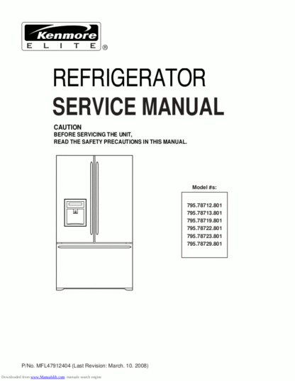 Kenmore Refrigerator Service Manual 38
