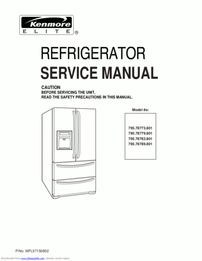 Kenmore Refrigerator Service Manual 43