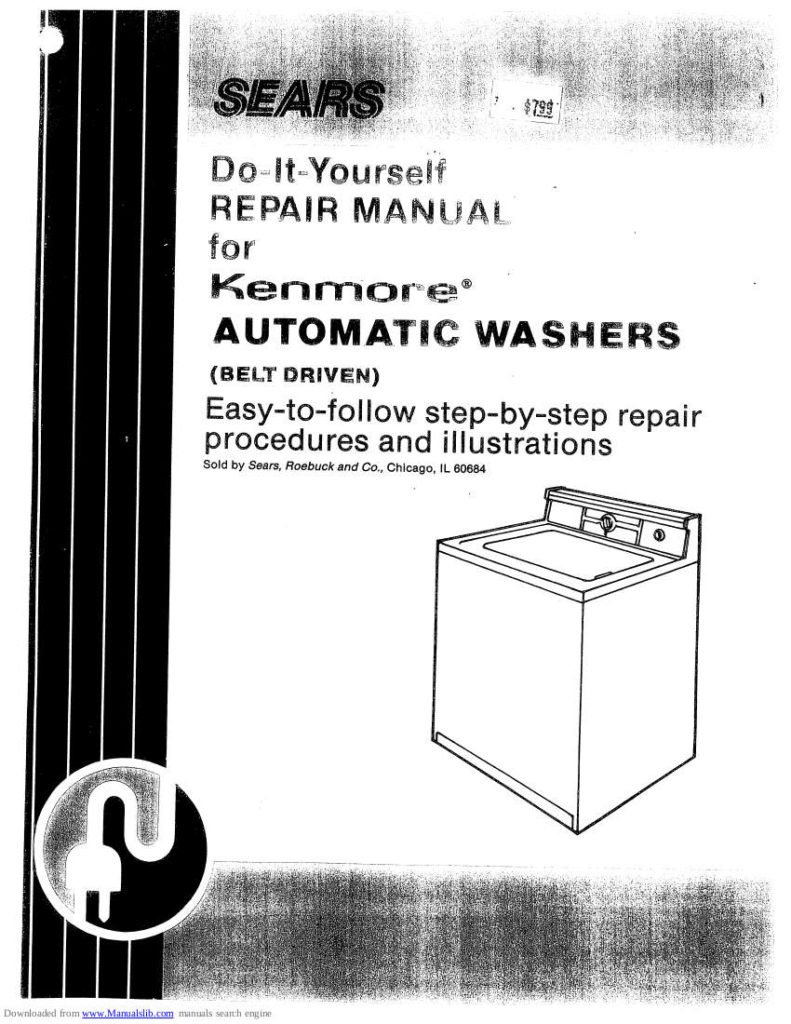 Kenmore Washer Service Manual for 1984 87 & 1991 Models