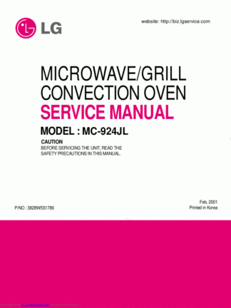 LG Microwave Oven Service Manual 101