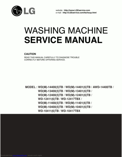 LG Washer Service Manual 101