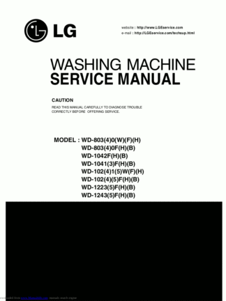 LG Washer Service Manual 106