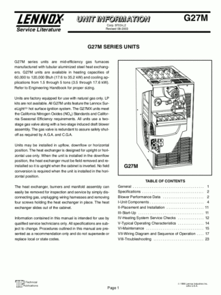 Lennox Furnace Service Manual 17
