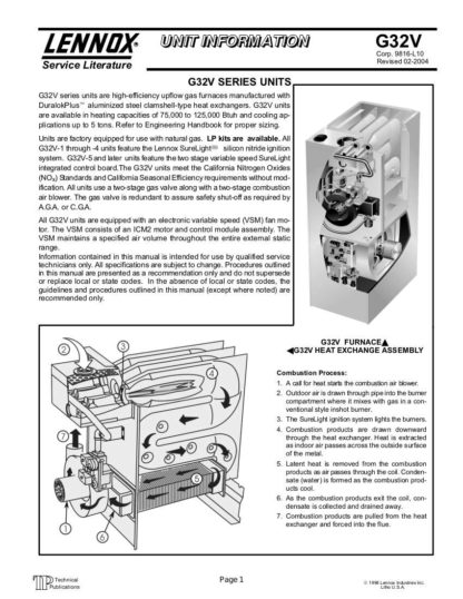Lennox Furnace Service Manual 19