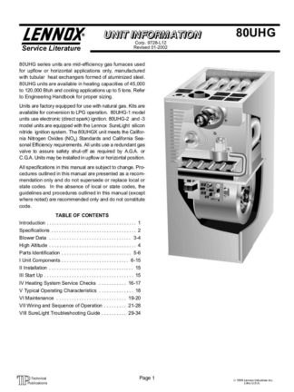 Lennox Furnace Service Manual 02