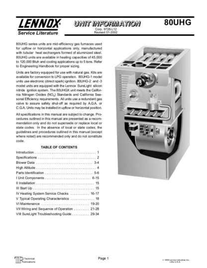 Lennox Furnace Service Manual 02