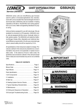 Lennox Furnace Service Manual 25