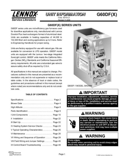 Lennox Furnace Service Manual 28