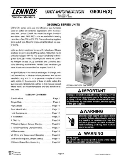 Lennox Furnace Service Manual 30