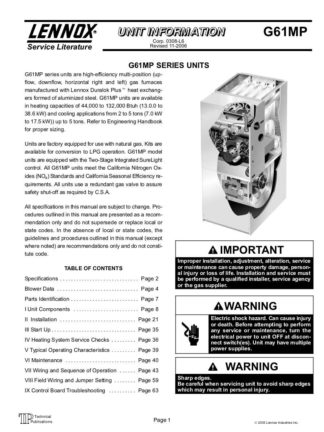 Lennox Furnace Service Manual 32