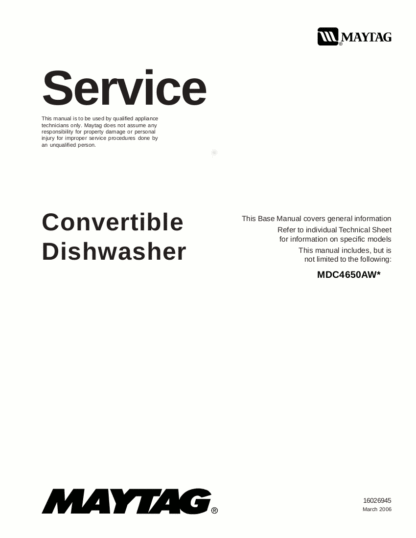 Maytag Dishwasher Service Manual 01