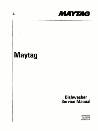 Maytag Dishwasher Service Manual 02